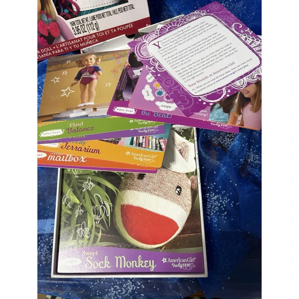AMERICAN GIRL ~ INFINITY‎ SCARF KNITTING KIT & TRULY ME ACTIVITY BOX WHEEL